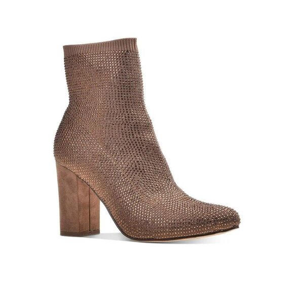 WILD PAIR Womens Brown Stretch Baybe Pointed Toe Block Heel Booties 5 M - Picture 1 of 7